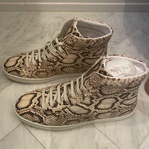 Brand new high top snake skin sneakers